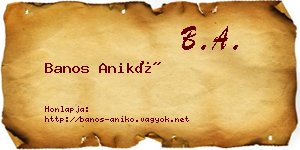 Banos Anikó névjegykártya